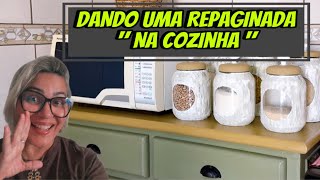 FAZENDO PEQUENAS TRANSFORMAÇÕES NA COZINHAFAZENDO POTES REPAGINADOS [upl. by Suilenroc]