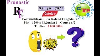 Rabaturf Pronostic100  Quinté05102017 SURPRISE Prix Roland R1  Course n°3 [upl. by Finbur]