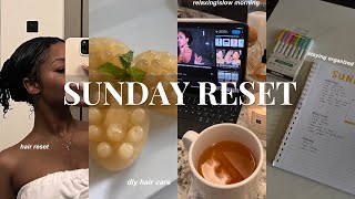 SUNDAY RESET  DIY hair care meal prep trying to stay organized amp more [upl. by Alig]