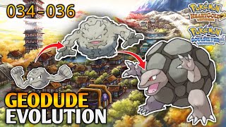 How To Evolve Geodude Into Graveler And Golem In Pokemon Heart Gold amp Soul Silver  Johto Pokedex [upl. by Eetnwahs]