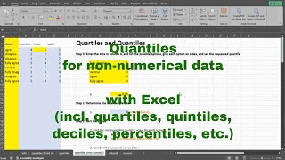 Excel  Quantiles and Quartiles nonnumeric [upl. by Attenweiler]