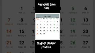 Kalender Jawa 2024 Lengkap Dengan Pasaran [upl. by Uv518]