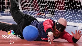 Calahan Young leads miraculous goalball comeback to put USA in semis  NBC Sports [upl. by Artim]