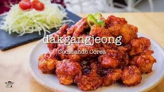 Dakgangjeong 닭강정  Pollo frito crocante agridulce con un toque Picante a la Coreana [upl. by Petty]