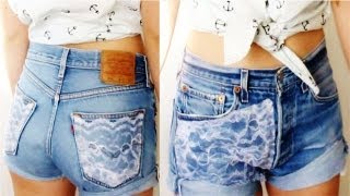 DIY Lace Denim Shorts [upl. by Gyasi940]