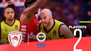 Fenerbahce stuns Olympiacos late  Playoffs Game 2 Highlights  Turkish Airlines EuroLeague [upl. by Lorianna309]