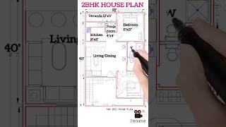 25x40 2bhk house plan 25 by 40 house design 2540 ghar ka naksha with pooja room [upl. by Raji308]