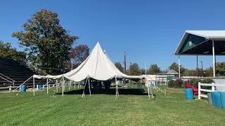 The Tent Goes Up on the Lucketts Vintage Market [upl. by Avlem]