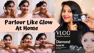 VLCC diamond facial at home step by step  VLCC diamond facial Kit Review  Prakshi Versatile [upl. by Gredel484]