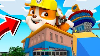 APARECE RUBBLE GIGANTE PAW PATROL ENCIMA DE MI CASA EN MINECRAFT 😱 [upl. by Anahpos]