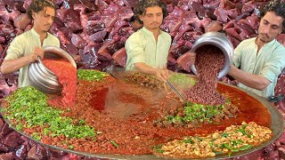 GIANT LIVER FRIED IN PESHAWAR  TAWA FRY KALEJI RECIPE  BIGGEST MUTTON MASALA TAWA LIVER FRIED [upl. by Koa298]