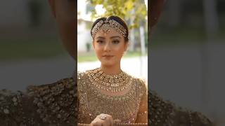 Royal bride makeup look bridal dress and makeup golden bridal makeup tutorial [upl. by Maible]