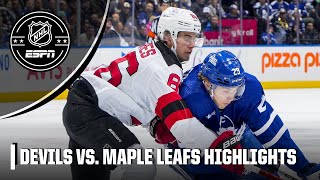 New Jersey Devils vs Toronto Maple Leafs  Full Game Highlights  NHL on ESPN [upl. by Nwahsauq]