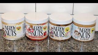 Nerdy Nuts Banana Cream Pie Strawberry Pretzel Derby Pie amp Buttercup Review [upl. by Fianna]