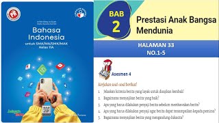 BAHASA INDONESIA KELAS 11A ASESMEN 4 HAL33 NO15 BAB 2 PR INTAN PARIWARA KURMER [upl. by Cash]