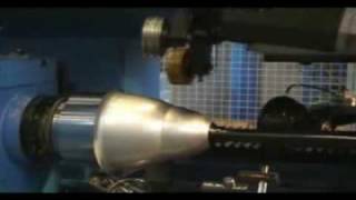 cnc metal spinning with additional slide  Global Metal Spinning Solutions  DENN USA Metal Forming [upl. by Ytsrik]