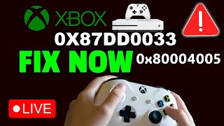 XBOX Not Working Error Code 0x87dd0033 amp 0x80004005 Xbox One Error Fix ✅ [upl. by Gilchrist]