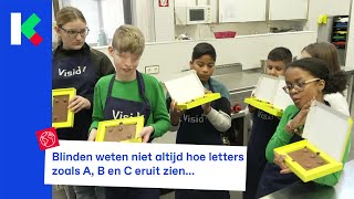 Chocoladeletters in braille voor blinde en slechtziende kinderen [upl. by Aitat]