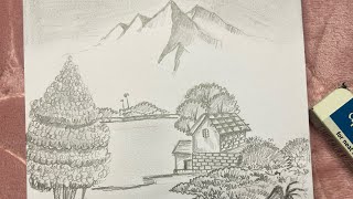 Easy pencil shading scenery [upl. by Nevag]