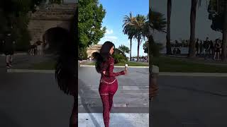 Beautiful model in a tight sparkly jumpsuit outfit for the day fashion style outfit shorts [upl. by Pepper]