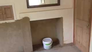 Lime Plastering Cumnor render coat application Aug 2013 [upl. by Jacobson]