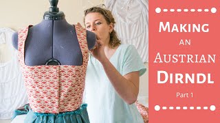 Making An Austrian Dirndl Part 1 dirndl sewingcostumes [upl. by Atirahc]