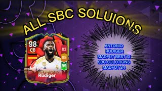 ANTONIO RUDIGER 98 RATED ALL 18 MADFUT SOLUTIONS  MADFUT BEST X1 SBC SOLUTION  MADFUT 24 [upl. by Napier4]