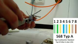 Netzwerkdose verkabeln und anschließen RJ 45 [upl. by Irt23]