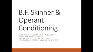 P182 NeoBehaviorism Skinner [upl. by Ellennahs517]