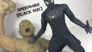 Hot Toys Spiderman 3 Black Suit with Sandman Base Sideshow Collectibles Toy Review [upl. by Alohcin]