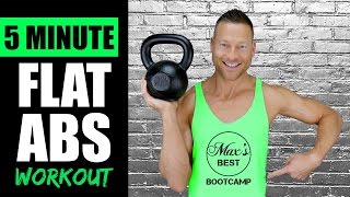 5 MINUTE KETTLEBELL ABS WORKOUT FOR A FLAT STOMACH  Quick Kettlebell Abs Workout Routine 4 [upl. by Erlene613]