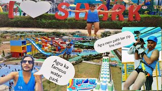 AGRA📍me zipline ride😇startsirf👉🏻sharkthewaterworld me 😍😍 agrakafamouswaterpark vlog vlogs [upl. by Kurland]