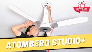 Atomberg Studio WHITE Review amp Installation  BLDC Designer Ceiling Fan  1200mm Hindi 😃 [upl. by Marcelo]