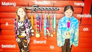 Making a twisted wooden sword to hang medals on [upl. by Joelle787]