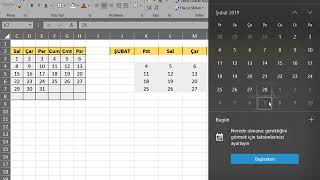 14 excel ile takvim hazırlama [upl. by Loomis]