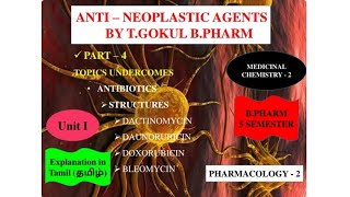 BPharm  AntiNeoplastic  AntiCancer Agents  Part 4 Unit 1 Tamil  Medicinal chemistry 2 [upl. by Hastie]