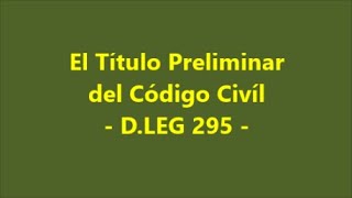 Código Civil peruano  Libro I Derecho de las personas [upl. by Ecnerewal]