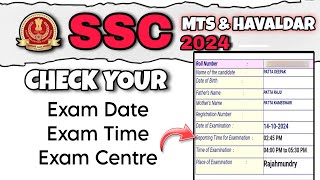 SSC MTS amp Havaldar Application Status amp Exam Date Link Activated  Admit Card Details ssc [upl. by Noirred]