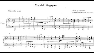 Score Majulah Singapura  official piano arrangement arr Phoon Yew Tien [upl. by Manus]