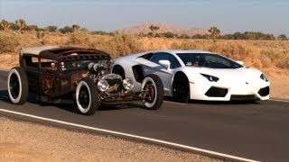 Rat Rod vs Lamborghini Aventador Roadkill Episode 5 [upl. by Wilser1]