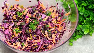 Echte Vitaminbombe Dieser Salat stärkt Immunsystem Rotkohlsalat mit Karotte Rezept [upl. by Langer774]