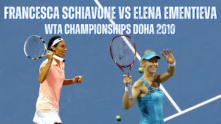 FRANCESCA SCHIAVONE VS ELENA DEMENTIEVA  2010 WTA SONY ERICSSON CHAMPIONSHIPS ROUND ROBIN [upl. by Etnoed]