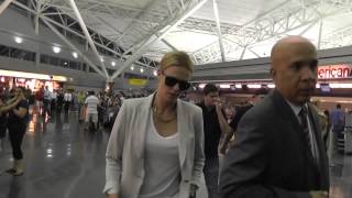 Charlize Theron Arriving NYC Ignoring Fans amp And Showing Mean Faces [upl. by Whittemore717]