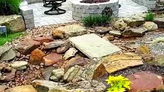 Pondless Stream Waterfall Fire Pit Hardscapes Cypress TX [upl. by Ecidna]