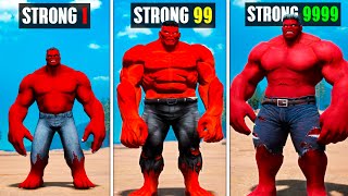 Upgrading into STRONGEST RED HULK in GTA 5 [upl. by Clementius752]