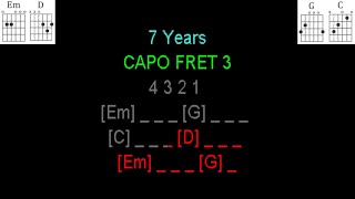 7 Years by Lukas Graham guitar play along Use a Capo on 3rd Fret [upl. by Tayib]