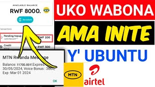 UKO WABONA AMAINITE YUBUNTU  UHABWA 1000RWF KURI BALANCE AKOKANYA [upl. by Illak]