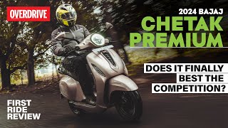 2024 Chetak Premium first ride review Does the Chetak finally best its competition OVERDRIVE [upl. by Naujtna]