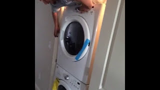 Climb from behind a stacked washerdryer after installing both units in a closet🙈20142015 Sears [upl. by Adhamh]