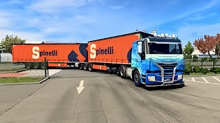 Double Trailer Challenge  Iveco in Euro Truck Simulator 2 Simulator High Speed [upl. by Steinman]